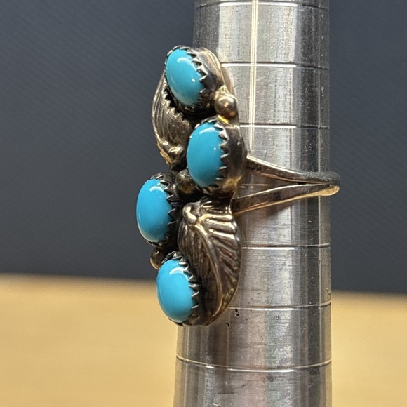 5.1g Sterling Silver Turquoise Ring Size 5.5 - Picture 3 of 8